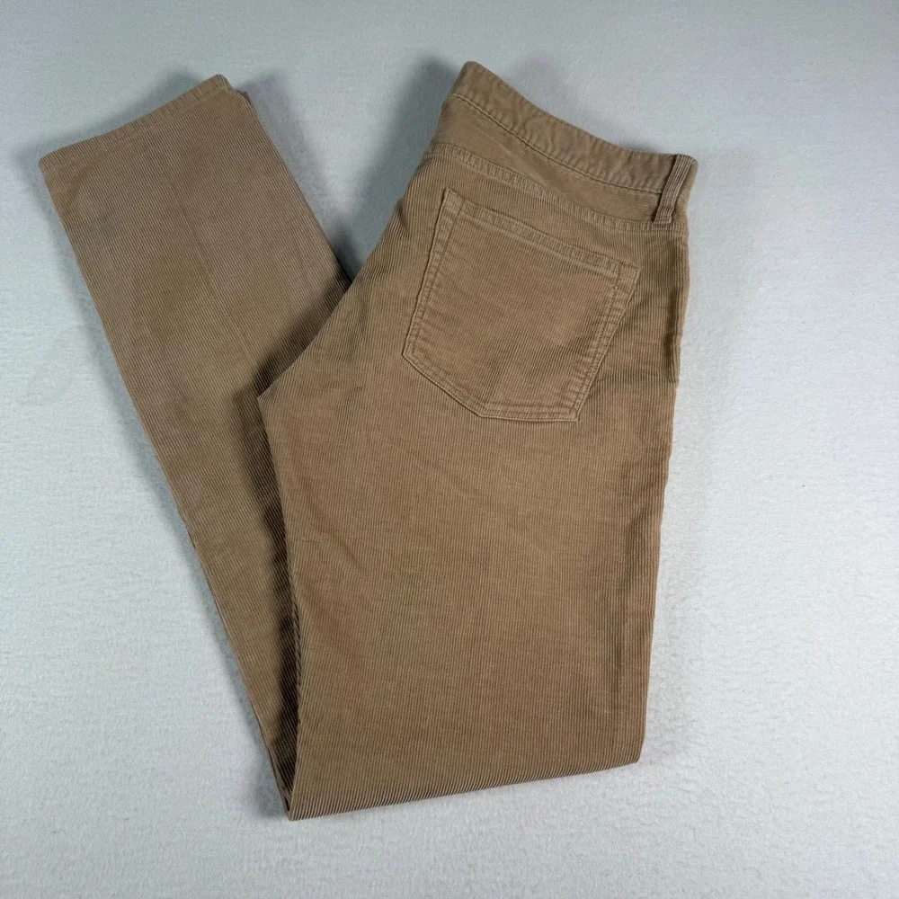 J.Crew 484 Slim Fit Pants Mens 32x34 Tan Cotton Corduroy Preppy Classic Trousers